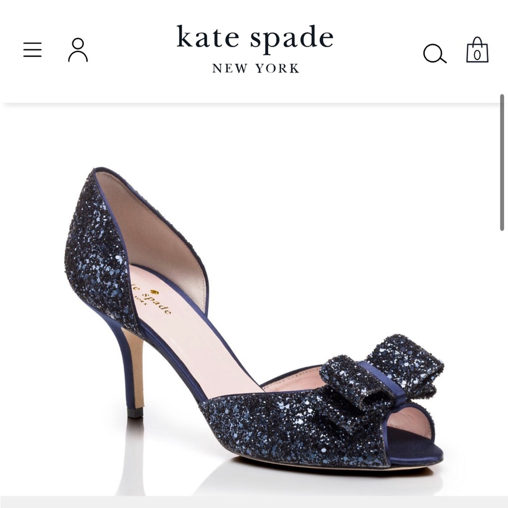 Free shipping: Kate Spade Navy Heels w/ Bow